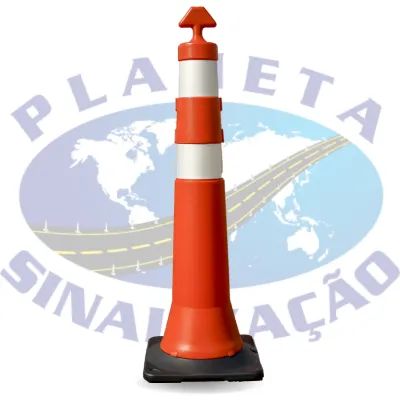 balizador T laranja e branco