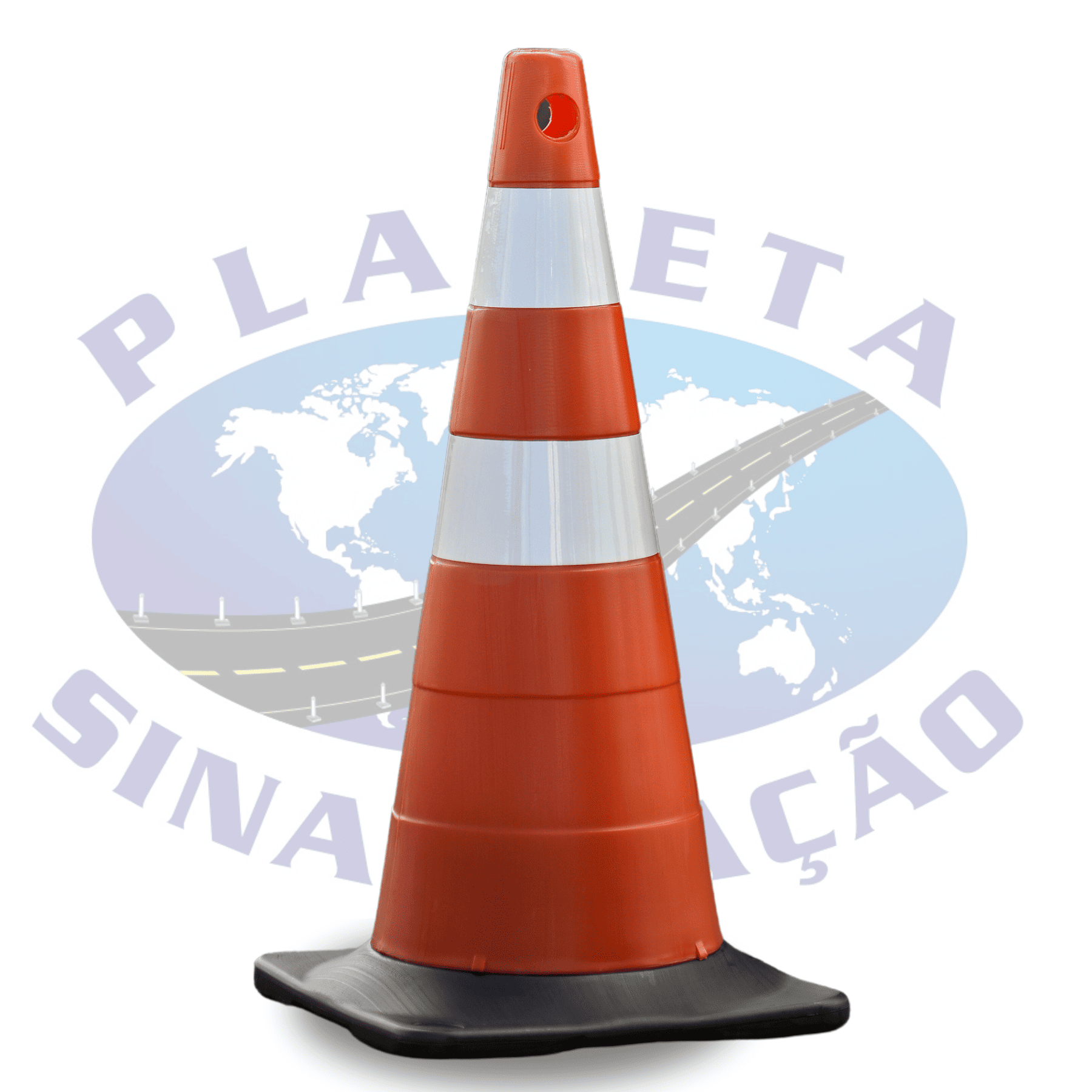 cone de sinalização laranja e branco